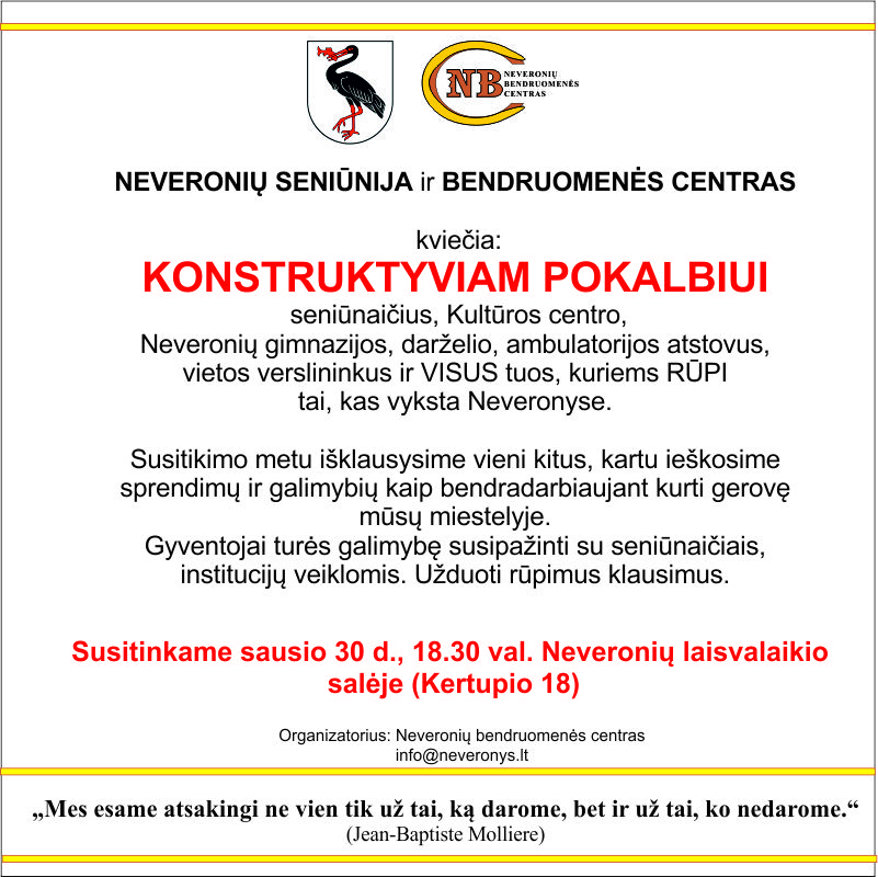 Kviečiame konstruktyviam pokalbiui